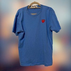 COMME DES GARÇONS PLAY Blue Heart Patch T-Shirt